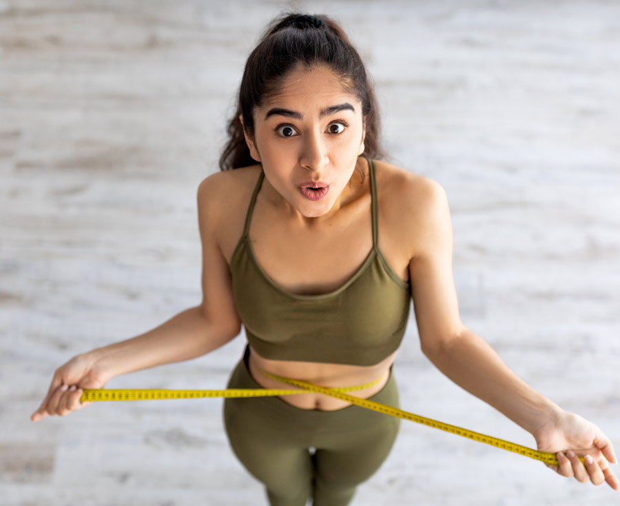 Impressive waist measurement reduction results after using a waist contouring service.